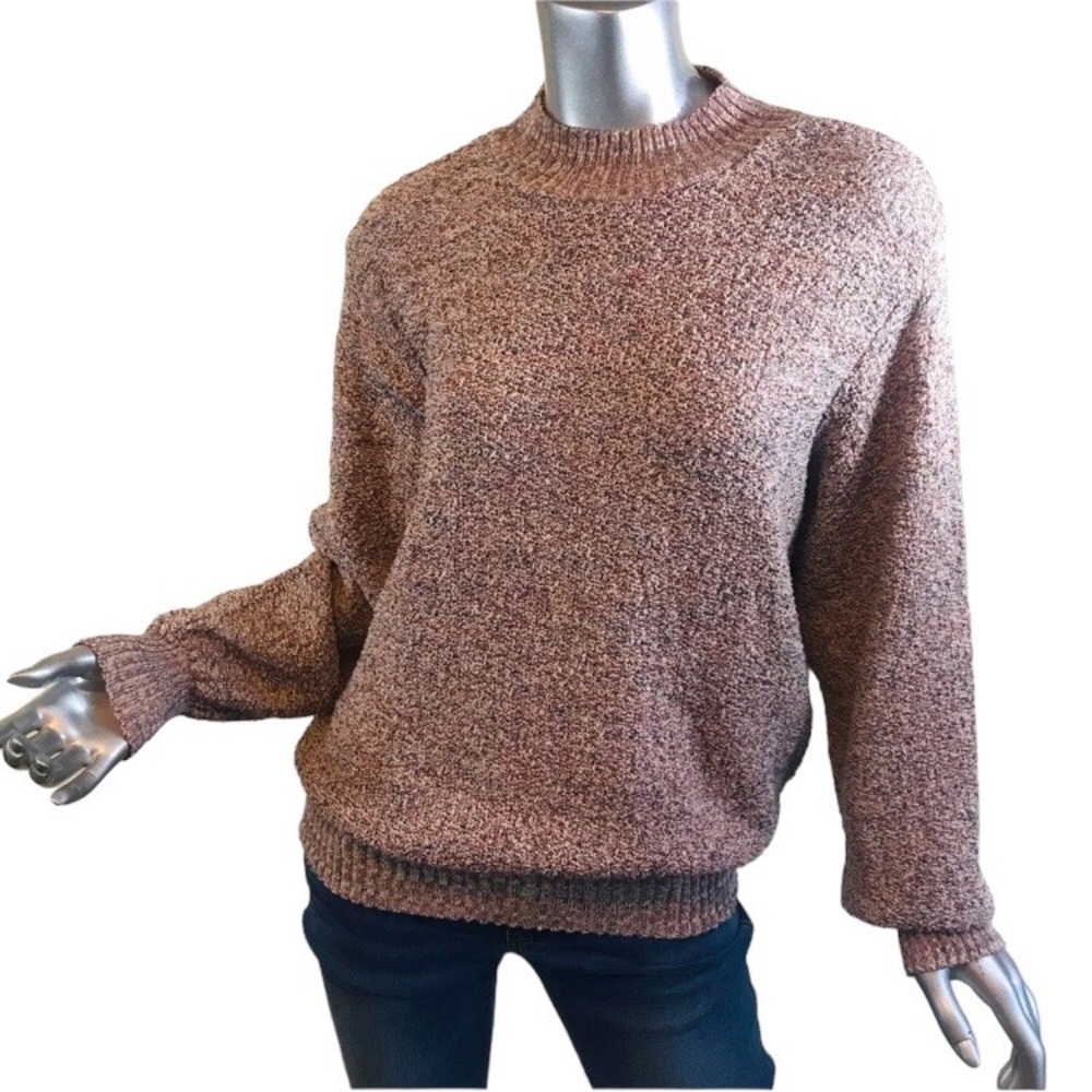 Women’s BFA Classics Large Mock Neck Knitted Sweater Ribbed Stretch Waist/Cuffs.